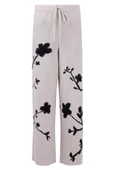 Peraluna LADY SAKURA TROUSER Jakarlı Organik Pamuk Kadın Pantolon - Bej - 9