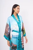 Peraluna ISTANBUL KIMONO Saten Kadın Uzun Kimono - Çok Renkli - 6