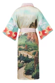 Peraluna SUMMER TIME LONG KIMONO Baskılı Saten Kadın Uzun Kimono - Çok Renkli - 9