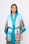 Peraluna ISTANBUL KIMONO Saten Kadın Uzun Kimono - Çok Renkli - 2