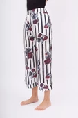 Peraluna STRIPE GARDEN TROUSER Baskılı Saten Kadın Pantolon - Çok Renkli - 2