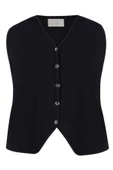 Peraluna AIDA WAISTCOAT Kadın Triko Yelek - Siyah - 9