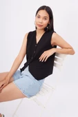 Peraluna AIDA WAISTCOAT Kadın Triko Yelek - Siyah - 5