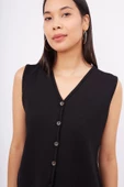 Peraluna AIDA WAISTCOAT Kadın Triko Yelek - Siyah - 3