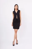 Peraluna AIDA WAISTCOAT Kadın Triko Yelek - Siyah - 7