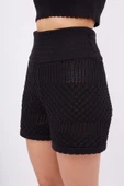 Peraluna IRIS SHORTS Ajurlu Kadın Şort - Siyah - 3
