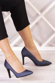 Erkan Saçmacı Gowa Plus Lacivert Saten Abiye Stiletto - 2