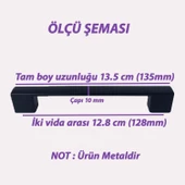 4 Adet Marmara Kulp 128 mm Siyah Mutfak Kulpu Çekmece Dolap Kapak Kulbu Metal  Mobilya Dolabı Kulpları - 4
