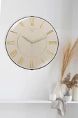 YALDIZLI ROMA RAKAMLI BEYAZ ZEMİNLİ DUVAR SAATİ 35 CM - 1