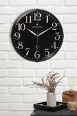 KENSINGTON LONDON YAZILI SİYAH ZEMİNLİ BOMBELİ DUVAR SAATİ 35 CM - 1