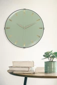 YALDIZLI YESIL ZEMİNLİ DUVAR SAATİ 35 CM - 1