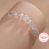 925 Gümüş Boncuklu Çok Katmanlı Mat Bileklik - 3