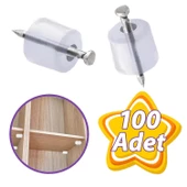 Çivili Raf Pimi Duvar Dolap Mobilya Pimi Sert Plastik Raf Tutucu ŞefFaf 100 Adet Tekli (1 PAKET) - 1
