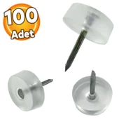 Çivili Poligrit Mobilya Masa Sandalye Zemin Koruyucu Pabuç Şeffaf Silikon Poligirit (100 ADET) thumbnail 1