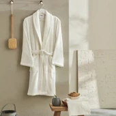 Karaca Home Andy %100 Pamuk Bornoz Seti L/XL Offwhite - 2