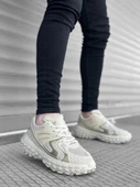 BA0592 Tarz Sneakers Ithal Krem Fileli Rahat Taban Spor Ayakkabısı - 3