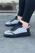 WG019 Gri Siyah Triko Erkek Casual Ayakkabı - 1