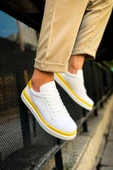 CH979 Santoni GBT Spor Erkek Ayakkabı BEYAZ/SARI thumbnail 1
