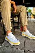 CH979 Santoni GBT Spor Erkek Ayakkabı BEYAZ/SARI thumbnail 3
