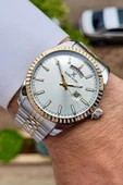 Daniel Klein DKISTE1170 Gold Gümüş Renk Hediye Paketli Takvim ve Gün Fonksiyonlu Erkek Kol Saati thumbnail 3