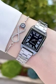 Casio CSISTE43 Kadranı Siyah Kordonu Gümüş Renk Hediye Paketli Kadın Kol Saati - 2