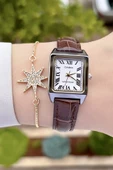 Casio CSISTE42 Kasası Gümüş Kordonu Kahverengi Renk Hediye Paketli Kadın Kol Saati - 3