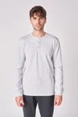 Erkek Pamuk Karışımlı Uzun Kollu Tişört - 5