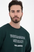 Erkek Baskılı Sweat Yeşil - 1