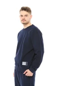 Erkek Oversize Sweat Etiket Detaylı Lacivert - 2