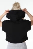 Kadın Baskılı Kapüşonlu Crop Sweat K.gri - 9