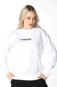Kadın Baskılı Sweat Beyaz - 1
