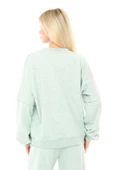 Kadın Oversize Sweat Kol Detaylı Su Yeşili - 4