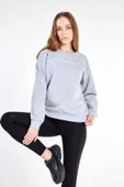 Kadın Baskılı Sweat Optik Gri - 1