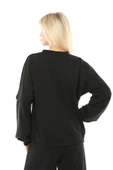 Kadın Oversize Sweat Kol Detaylı Su Yeşili - 12