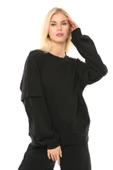 Kadın Oversize Sweat Kol Detaylı Su Yeşili - 9