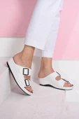 Albishoes Kadın Rahat Yumuşak Taban Çift Bant Tokalı Anne Ev & Dışarı Günlük Anatomik Kadın Terlik - 2