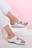 Albishoes Kadın Rahat Yumuşak Taban Çift Bant Tokalı Anne Ev & Dışarı Günlük Anatomik Kadın Terlik - 1