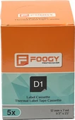 Foogy Dymo D1 Muadili Etiket Plastik Mavi - 12 mm x 7 mt - 45016 - Eko Paket 5'li - 4