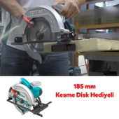Total Elektrikli Daire Testere Makinası 1600 W TS1161856 Ahşap Sunta MDF Kesim Kesme 185 mm Disk - 3