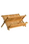 Nishev 2 Katlı Bambu Katlanabilir Tabaklık Bulaşıklık Büyük Boy Mutfak Bulaşık Kurutma Rafı 47x32 cm - 3