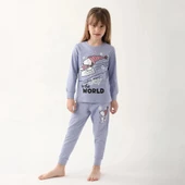 Snoopy L1613C Kız Çocuk Kışlık Pijama Takım - 1
