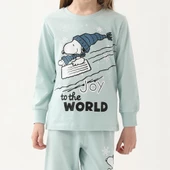 Snoopy L1613C Kız Çocuk Kışlık Pijama Takım - 3