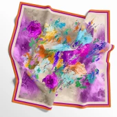 90 X 90  İpek Vual Yazlık İnce Eşarp-030010 - 3