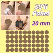 Yapışkanlı Yuvarlak Keçe Masa Sandalye Parke Zemin Ayak Koruyucu Kaydırmaz 20 mm Keçesi (50'Lİ PAKET) - 1
