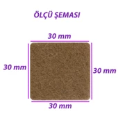 Yapışkanlı Kare Keçe Masa Sandalye Parke Zemin Ayak Koruyucu Kaydırmaz Keçesi 30x30 mm (21'Lİ PAKET) - 2