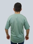 Erkek Simple Bisiklet Yaka Mint Yeşili Tişört - 6