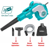 Üfleme Makinası 800 W Bahçe Yaprak Temizleme Süpürme Total TB2066 Elektrikli Üfleyici Toplayıcı - 6