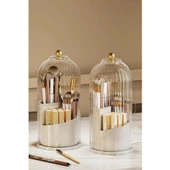 Piev House By House Şeffaf Kapaklı 360 Dönebilen Standlı Fırça Kozmetik Makyaj Düzenleyici Organizer - 4