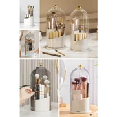 Piev House By House Şeffaf Kapaklı 360 Dönebilen Standlı Fırça Kozmetik Makyaj Düzenleyici Organizer - 1