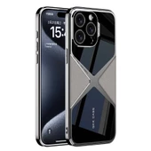 iPhone 15 Pro Max Uyumlu Kılıf Ultra İnce Kamera Korumalı PC + Deri Arka Yüzey X-Pro Kapak thumbnail 1